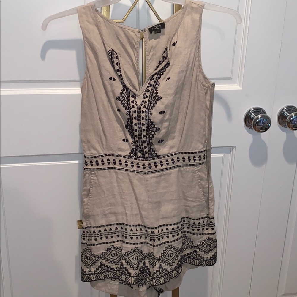 patterned cream romper